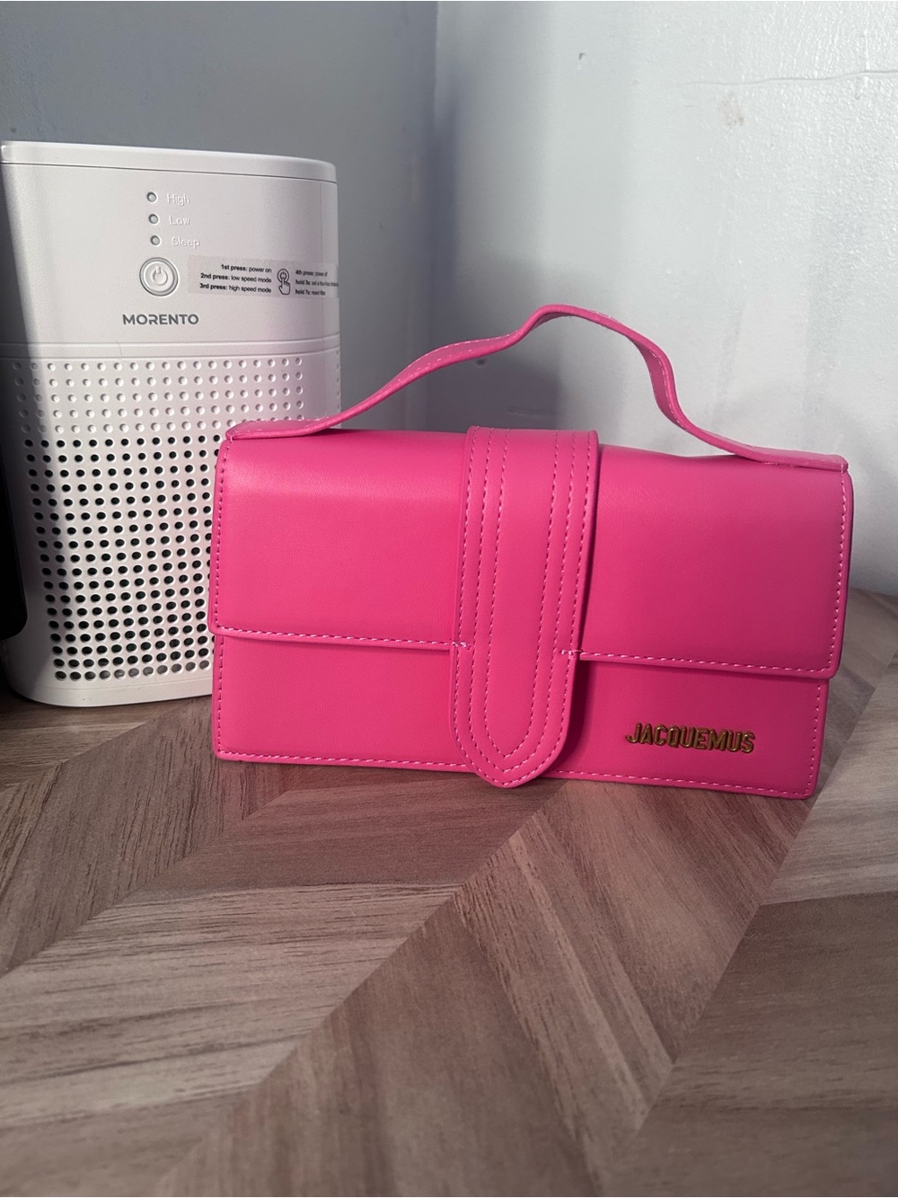 Jacquemus Hot Pink Top-Handle Leather Shoulder Bag